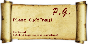 Plesz Gyöngyi névjegykártya